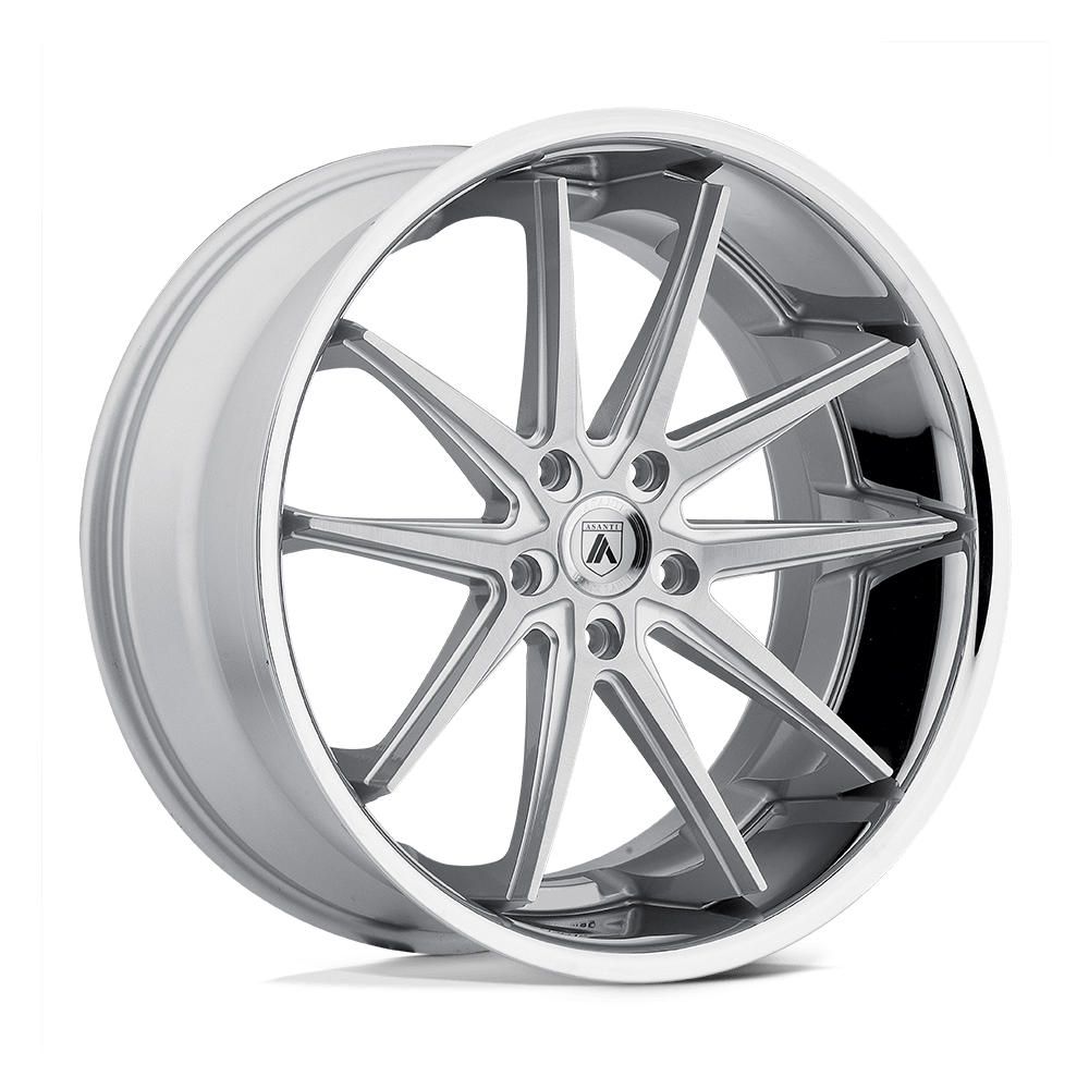 Asanti Black ABL-5 ALTAIR SILVER MACHINED W/ SS LIP 20X8.5 5x120 et35 74.1