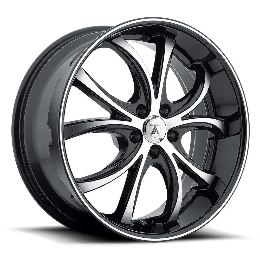 Asanti Black ABL-8 ELEKTRA MACHINED FACE W/ BLACK LIP 22X9 5x115 et15 74.1