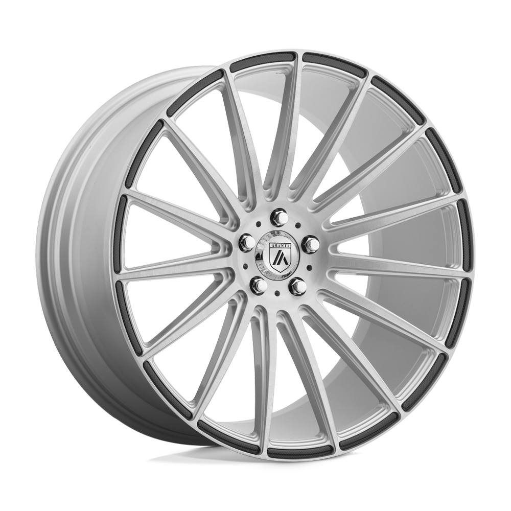 Asanti Black ABL-14 POLARIS BRUSHED SILVER W/ CARBON FIBER INSERTS 22X10.5 5x115 et25 73.1