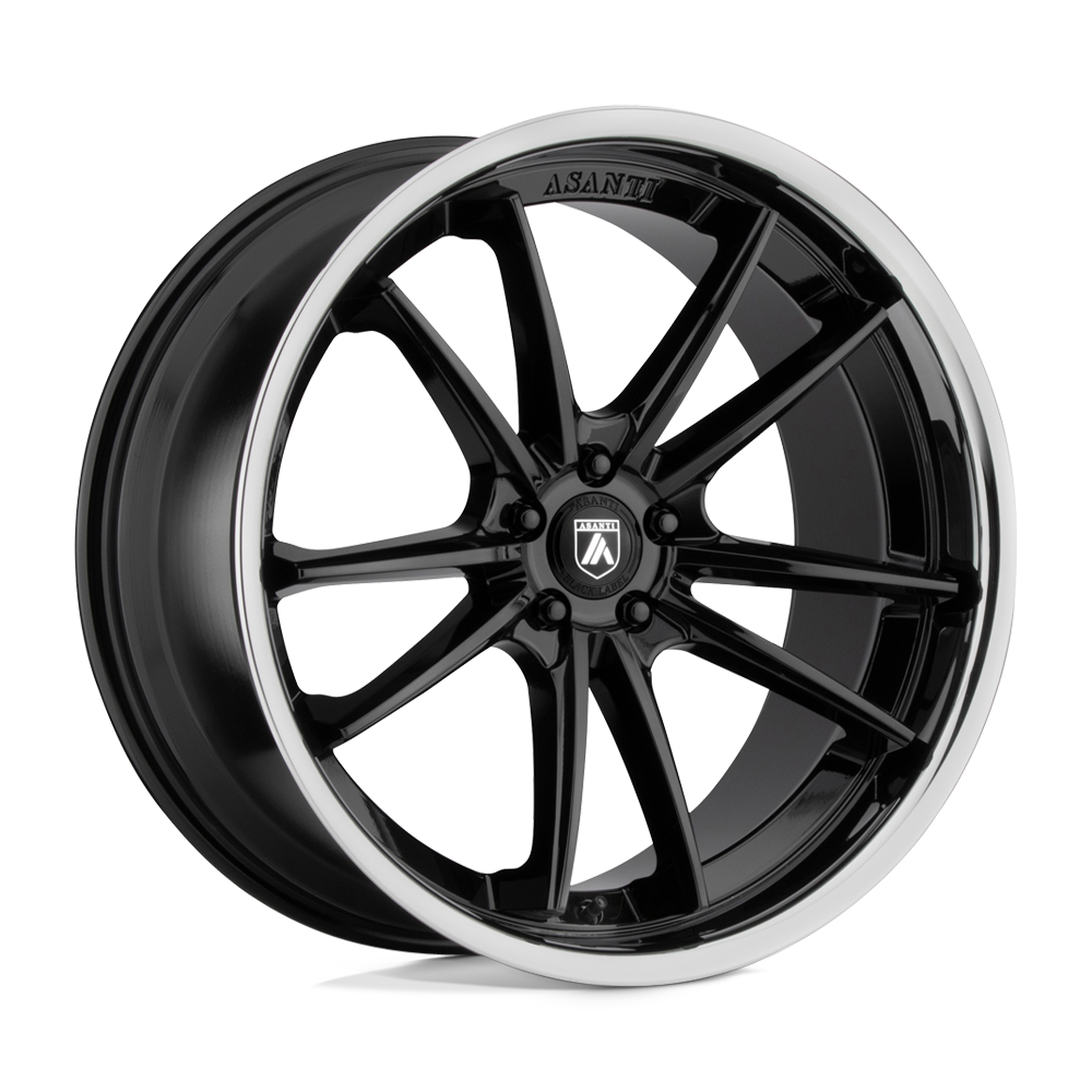 Asanti Black ABL-23 SIGMA GLOSS BLACK W/ CHROME LIP 22X10.5 5x114.3 et35 72.56