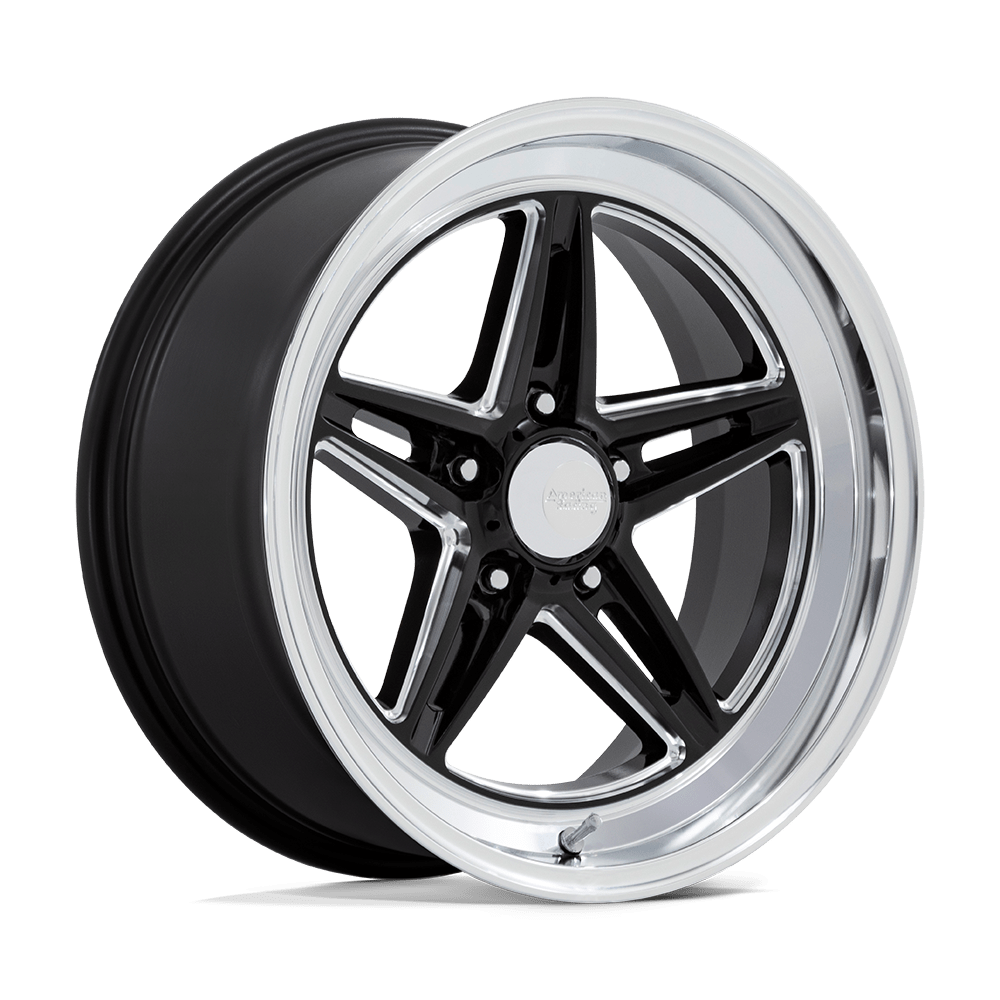 American Racing Vintage VN514 GROOVE GLOSS BLACK W/ DIAMOND CUT LIP 18X10 5x114.3 et12 72.56
