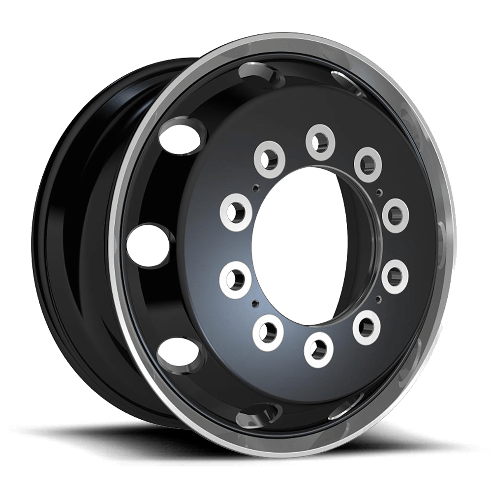 ATX AO404 JOURNEY GLOSSY BLACK W/ POLISHED LIP - FRONT 22.5X12.25 10x285.75 et119 220.1