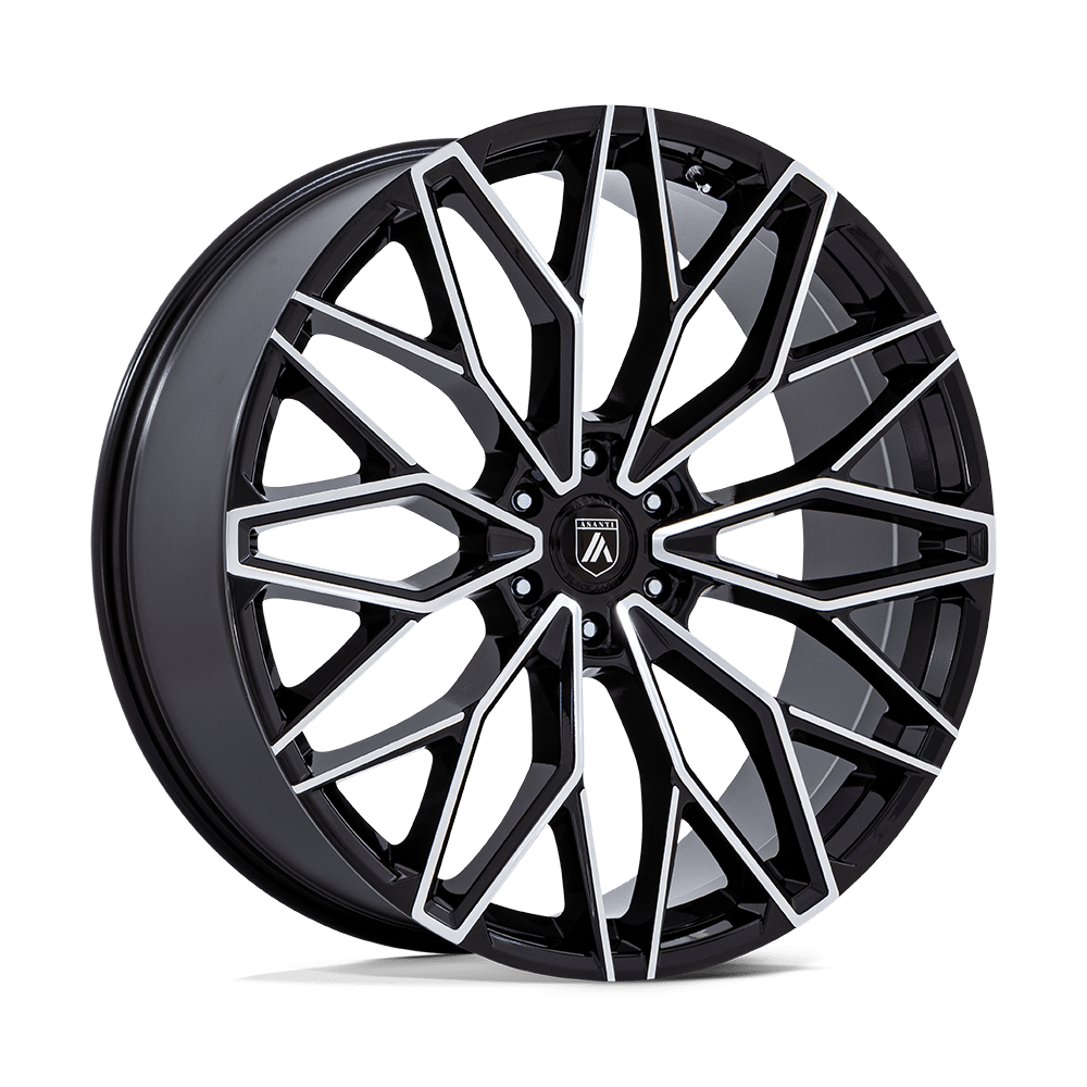 Asanti Black AB050 MOGUL 6 GLOSS BLACK W/ MACHINED FACE 22X9.5 6x135 et25 87.1