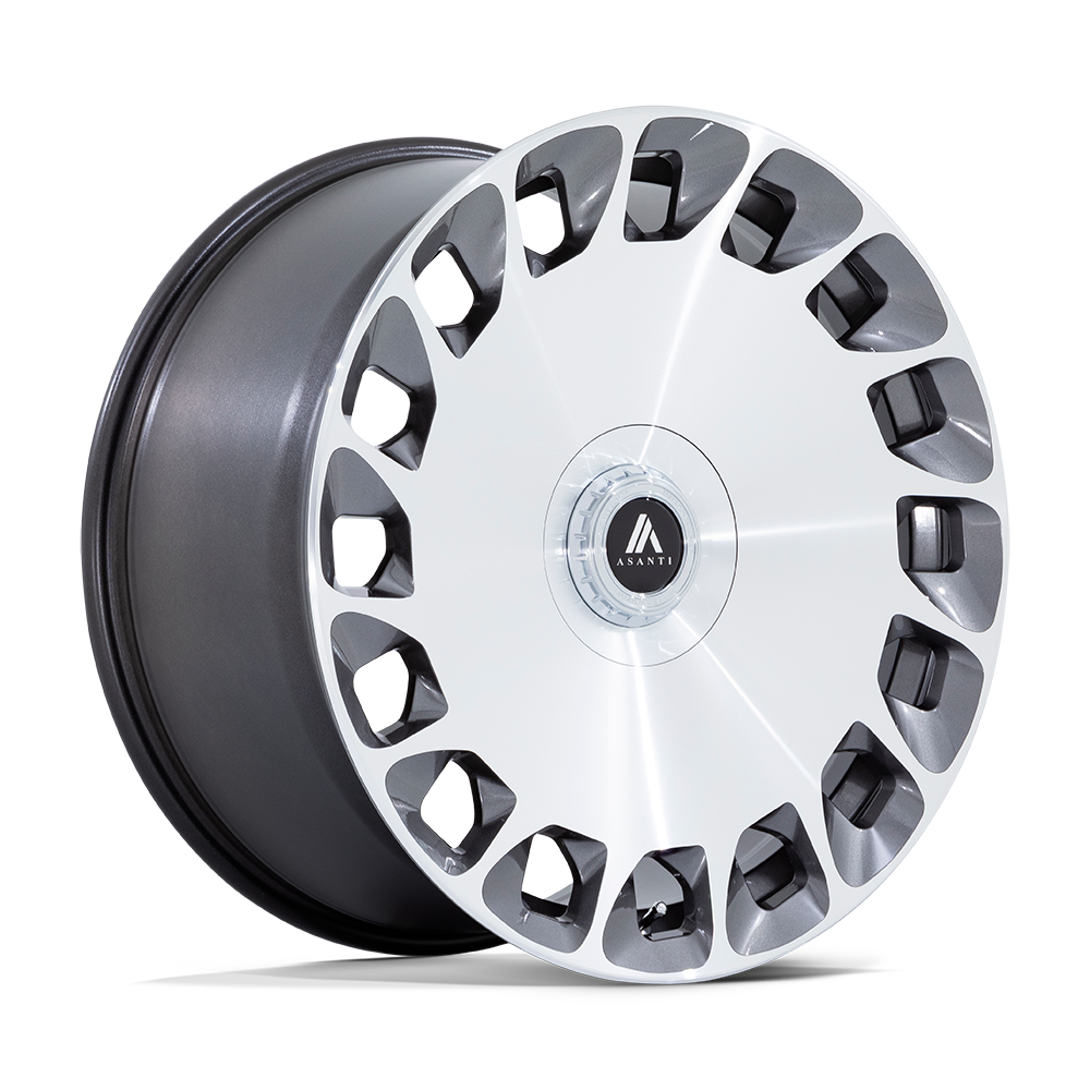 Asanti Black AB045 ARISTOCRAT GLOSS PLATINUM BRIGHT MACH FC 24X10 BLANK et15 72.56