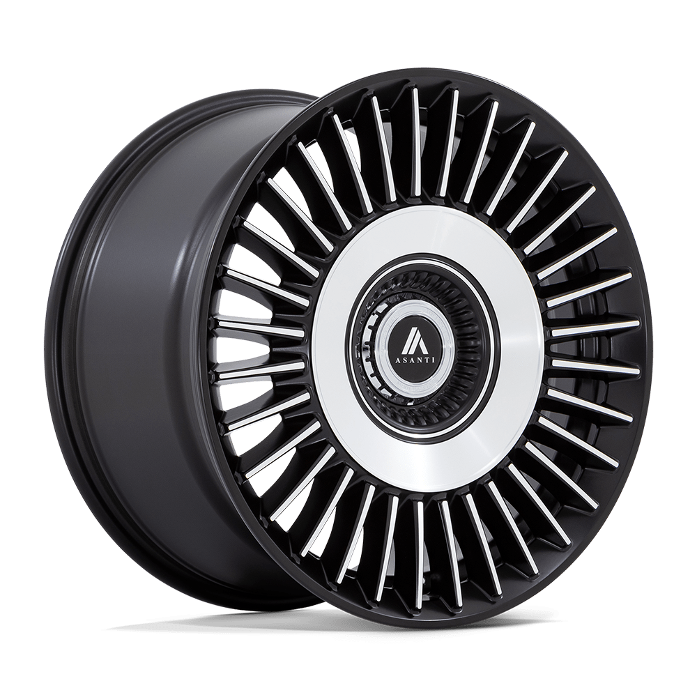 Asanti Black AB040 TIARA SATIN BLACK BRIGHT MACH FACE 22X10.5 5x108/5x114.3 et45 72.56