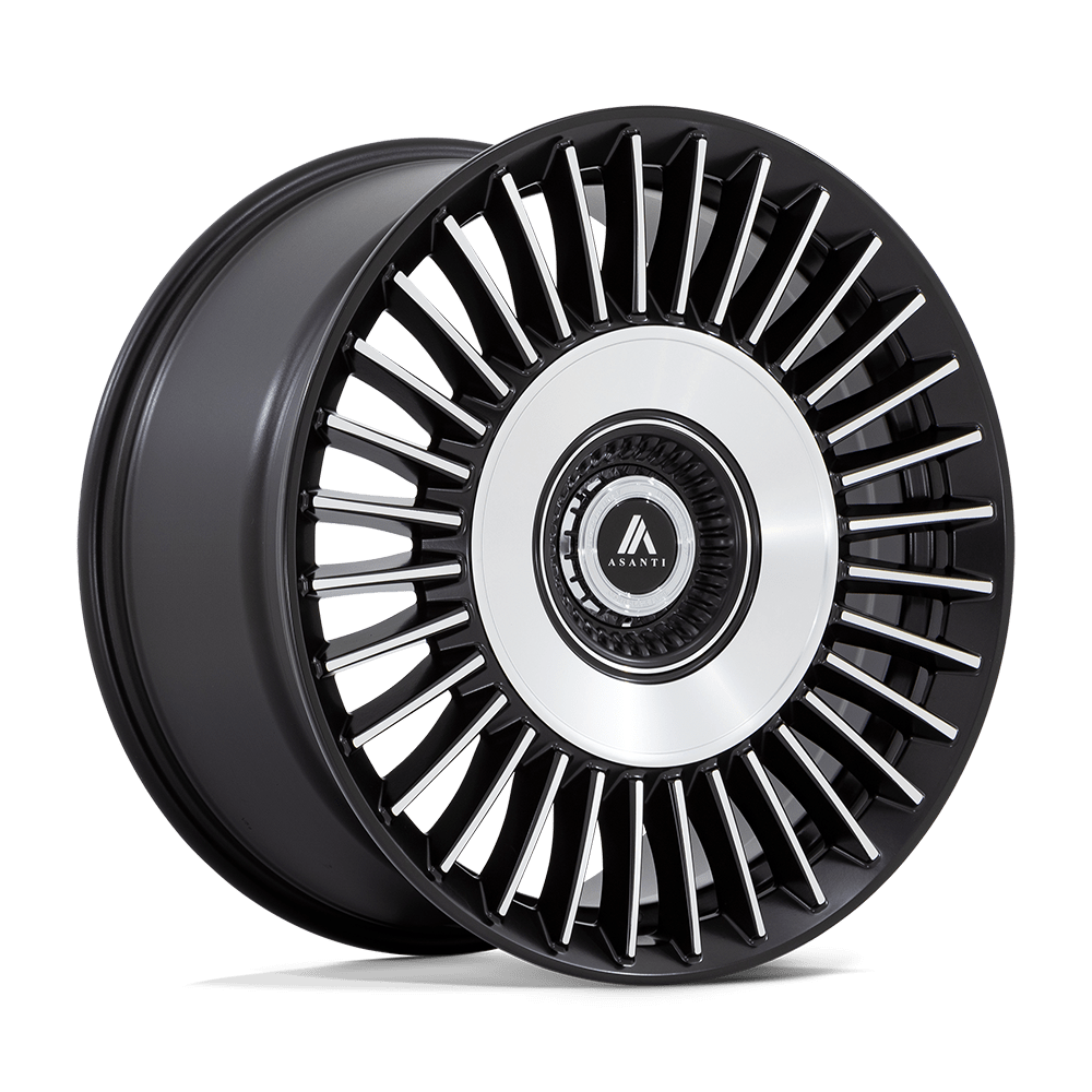 Asanti Black AB040 TIARA SATIN BLACK BRIGHT MACH FACE 22X10.5 5x115/5x120 et18 74.1