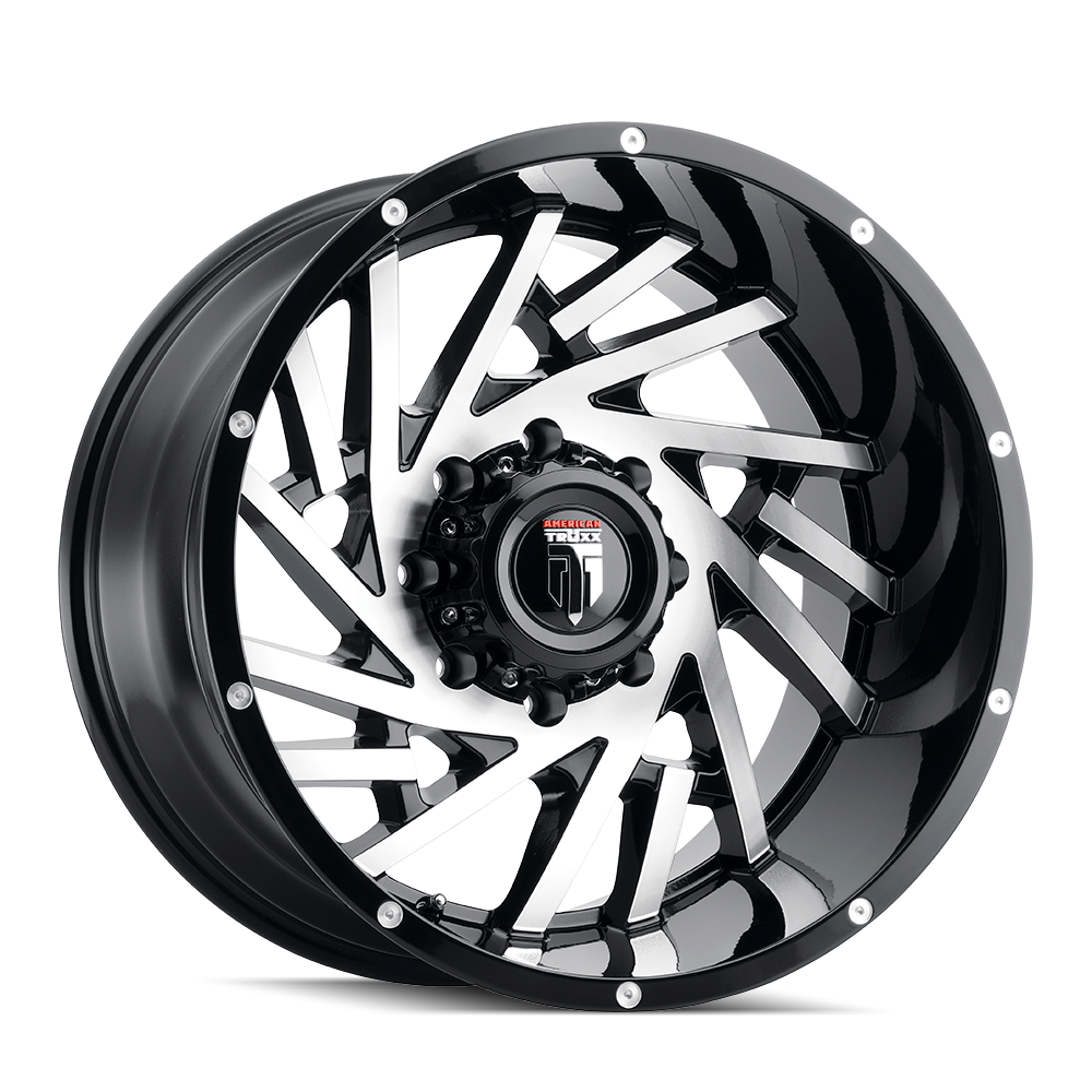 AMERICAN TRUXX WEB GLOSS BLACK MACHINED 20x12.0 5x150 et-44 110.3