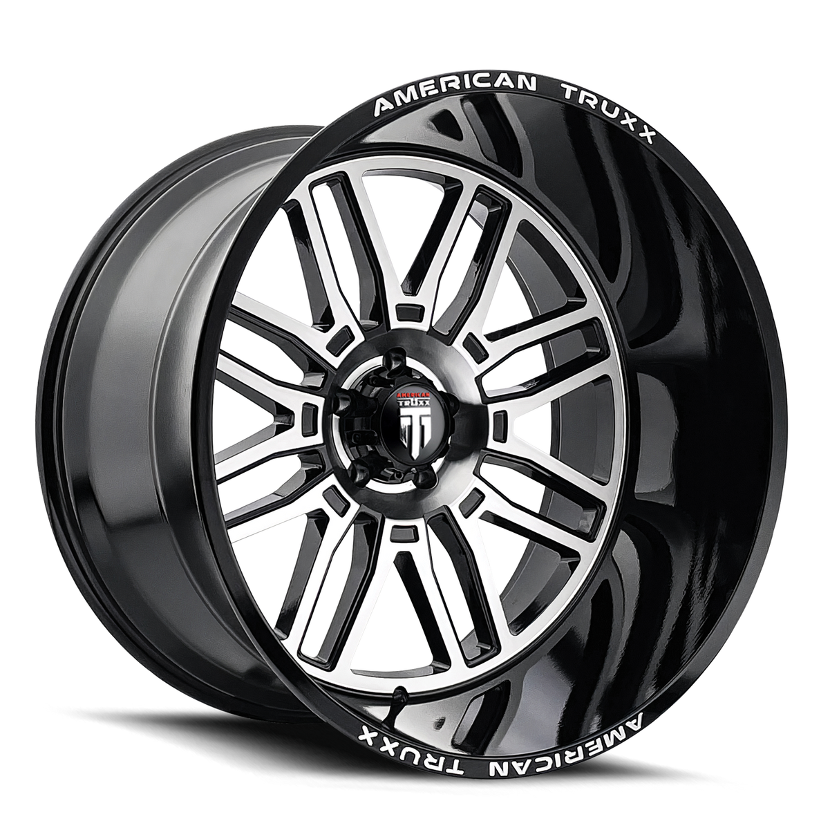 AMERICAN TRUXX RESTLESS GLOSS BLACK MACHINED 22x12.0 8x165.1 et-44 125.2