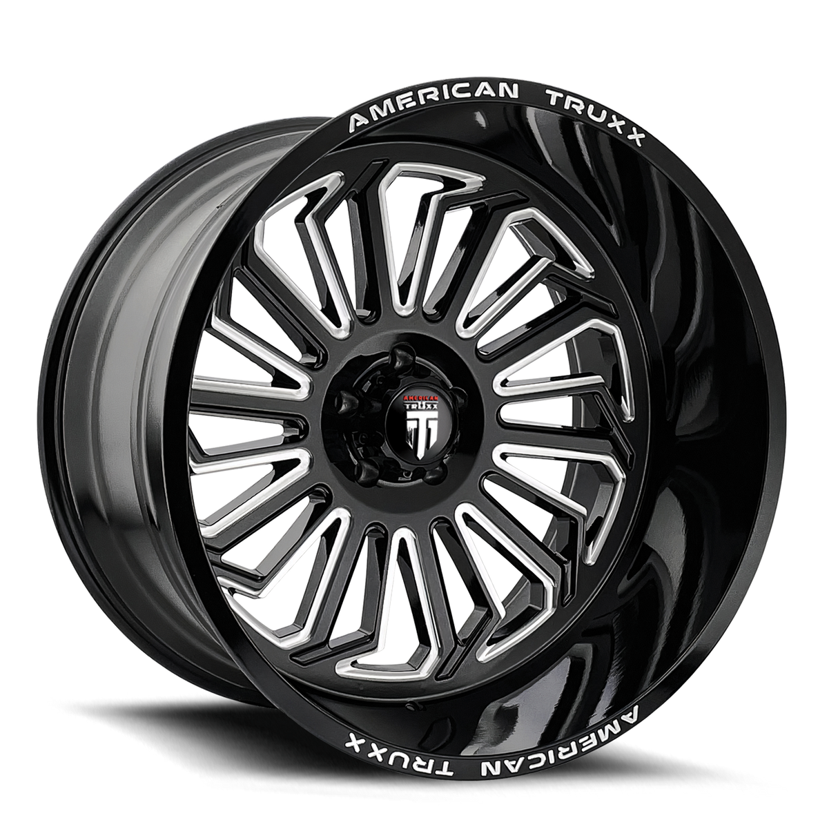 AMERICAN TRUXX BUTCHER GLOSS BLACK MILLED 20x9.0 8x170 et-12 125.2