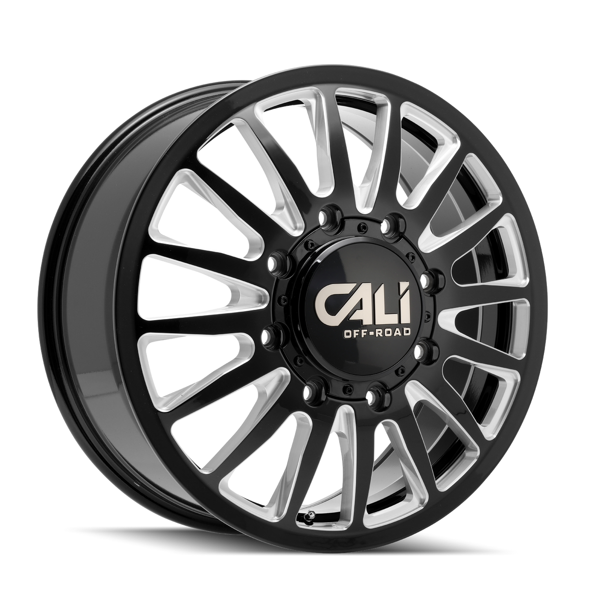 CALI OFF-ROAD SUMMIT DUALLY GLOSS BLACK MILLED 22x8.25 8x165.1 et-192 121.3