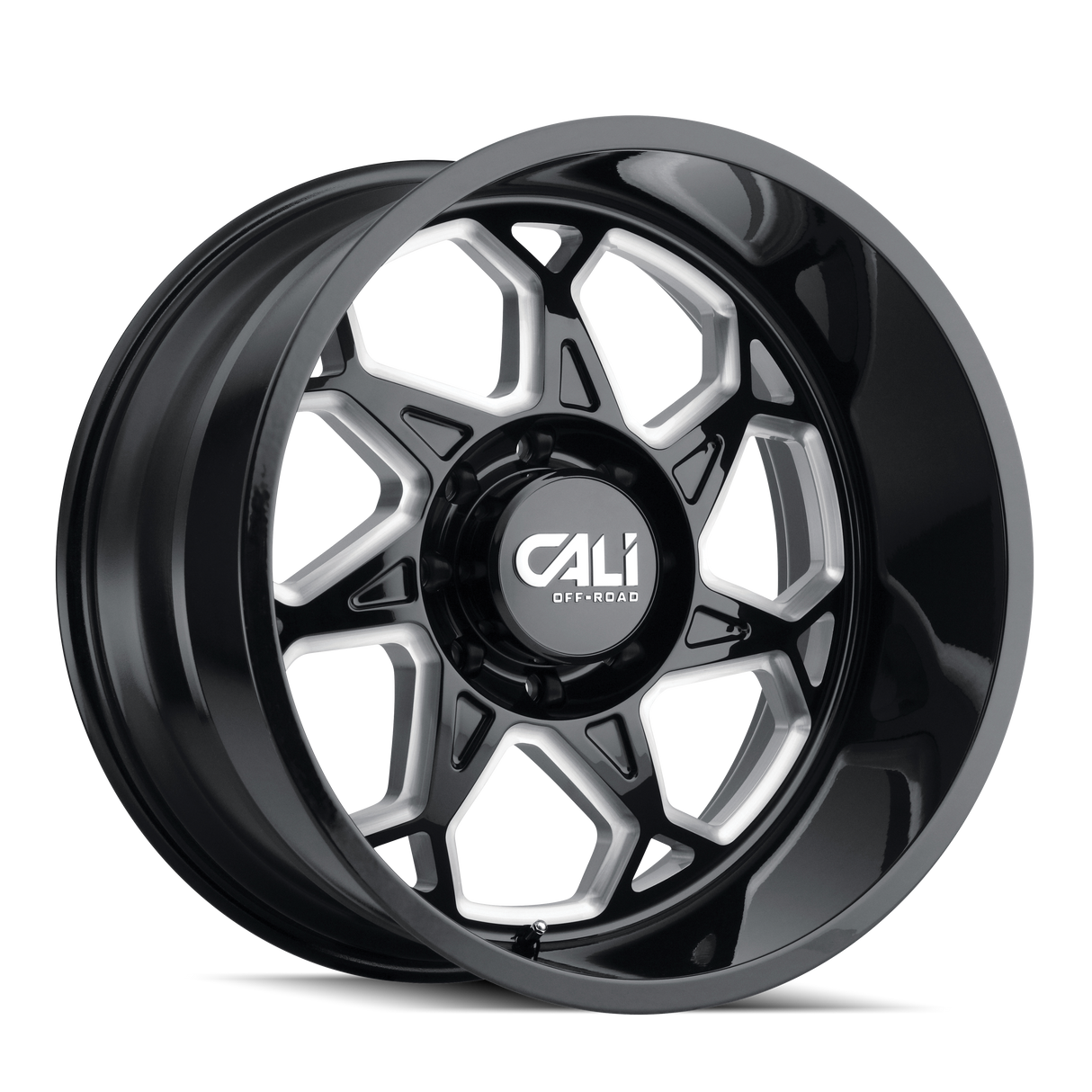 CALI OFF-ROAD SEVENFOLD GLOSS BLACK MILLED 22x12.0 8x170 et-51 130.8
