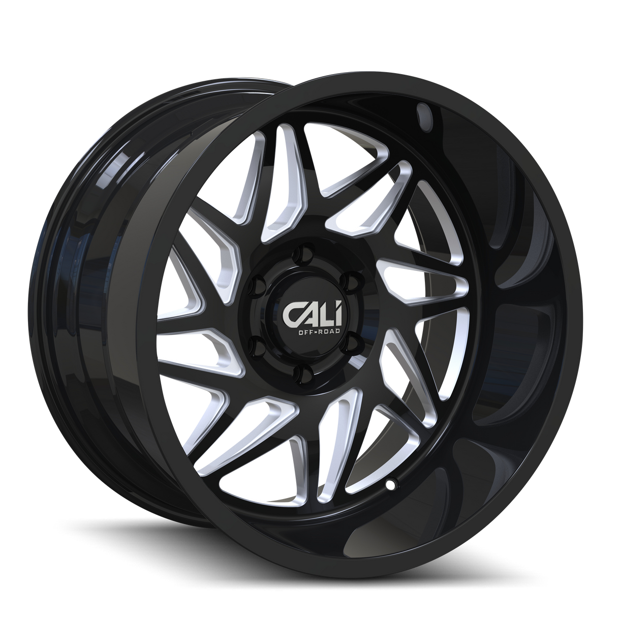 CALI OFF-ROAD GEMINI GLOSS BLACK MILLED 22x12.0 8x170 et-51 125.2