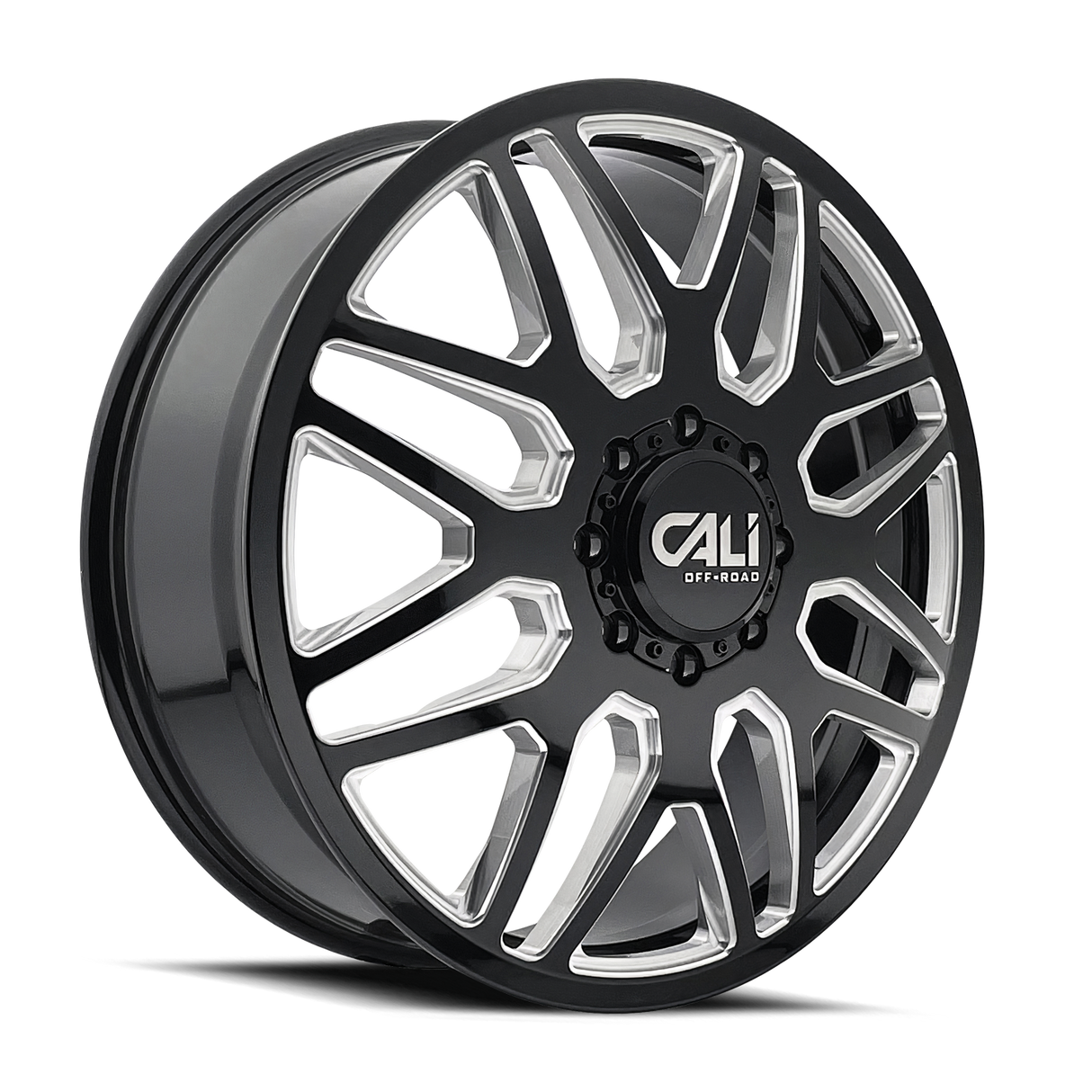CALI OFF-ROAD INVADER DUALLY GLOSS BLACK MILLED 22x8.25 8x165.1 et-192 121.3