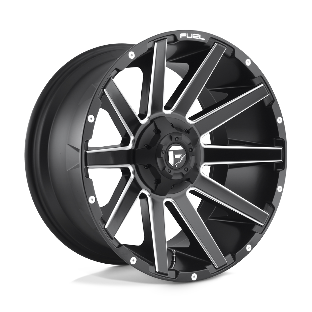 Fuel 1PC D616 CONTRA MATTE BLACK MILLED 22X12 5x114.3/5x127 et-44 78.1