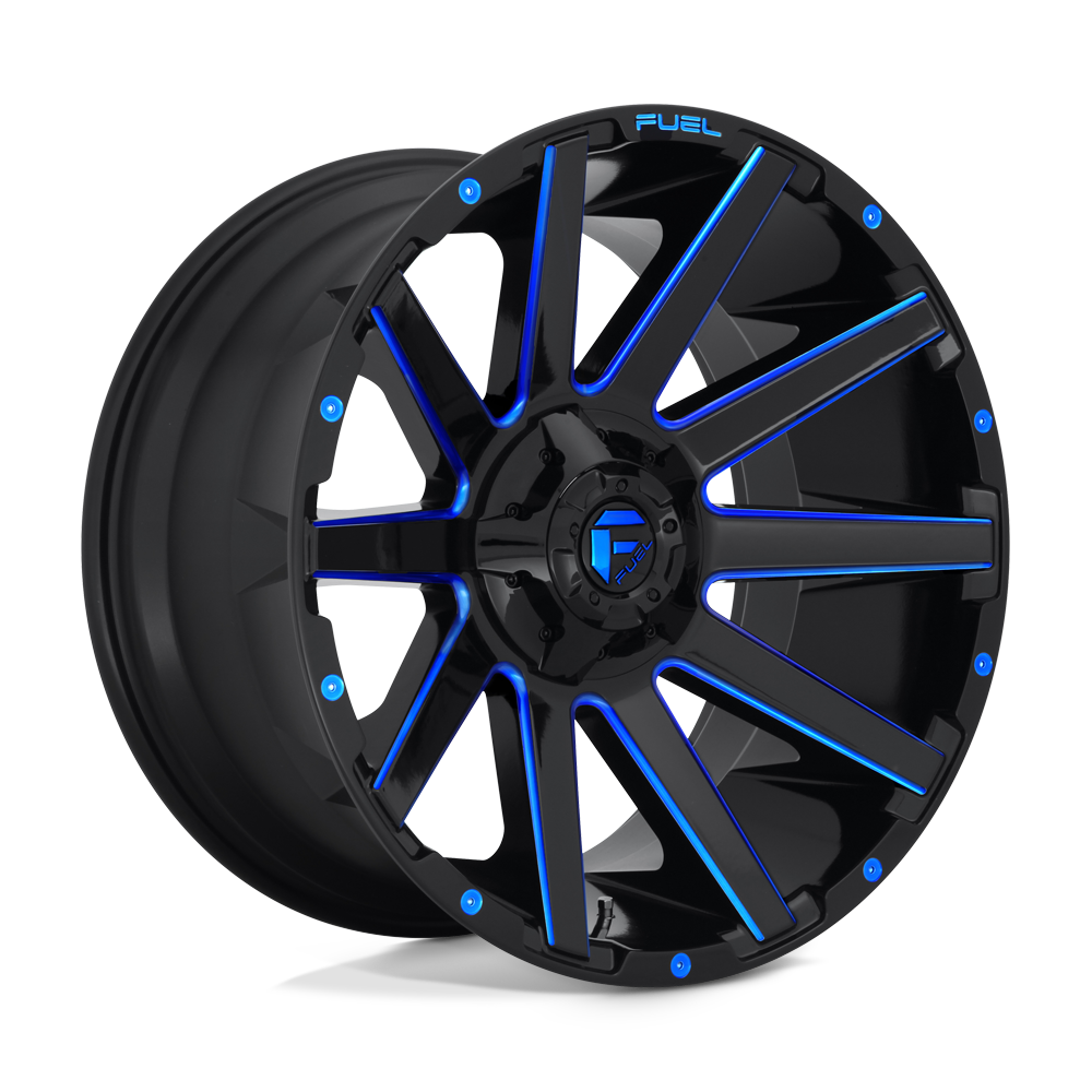 Fuel 1PC D644 CONTRA GLOSS BLACK BLUE TINTED CLEAR 20X10 8x180 et-18 124.2