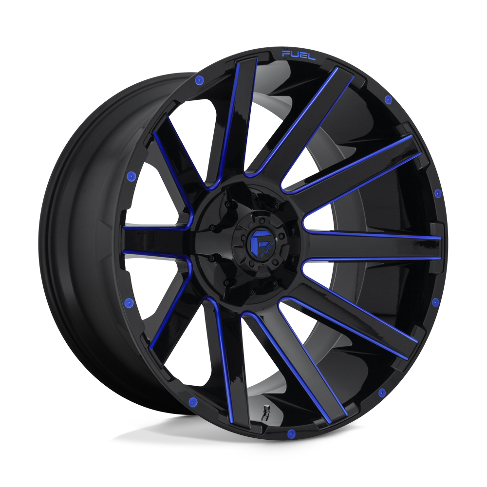Fuel 1PC D644 CONTRA GLOSS BLACK BLUE TINTED CLEAR 24X14 8x180 et-75 124.2