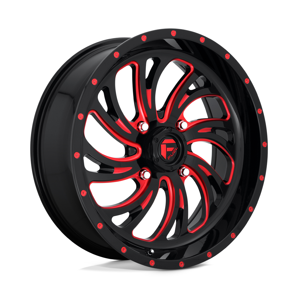 Fuel UTV D642 KOMPRESSOR GLOSS BLACK RED TINTED CLEAR 20X7 4x156 et13 132