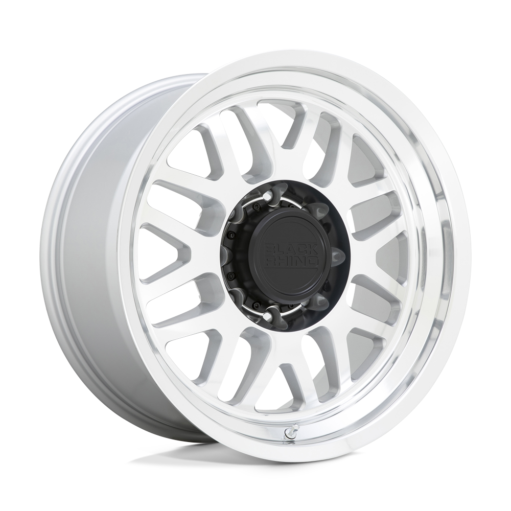 Black Rhino DELTA GLOSS SILVER W/ MIRROR FACE & LIP 20X9.5 8x170 et-18 125.1