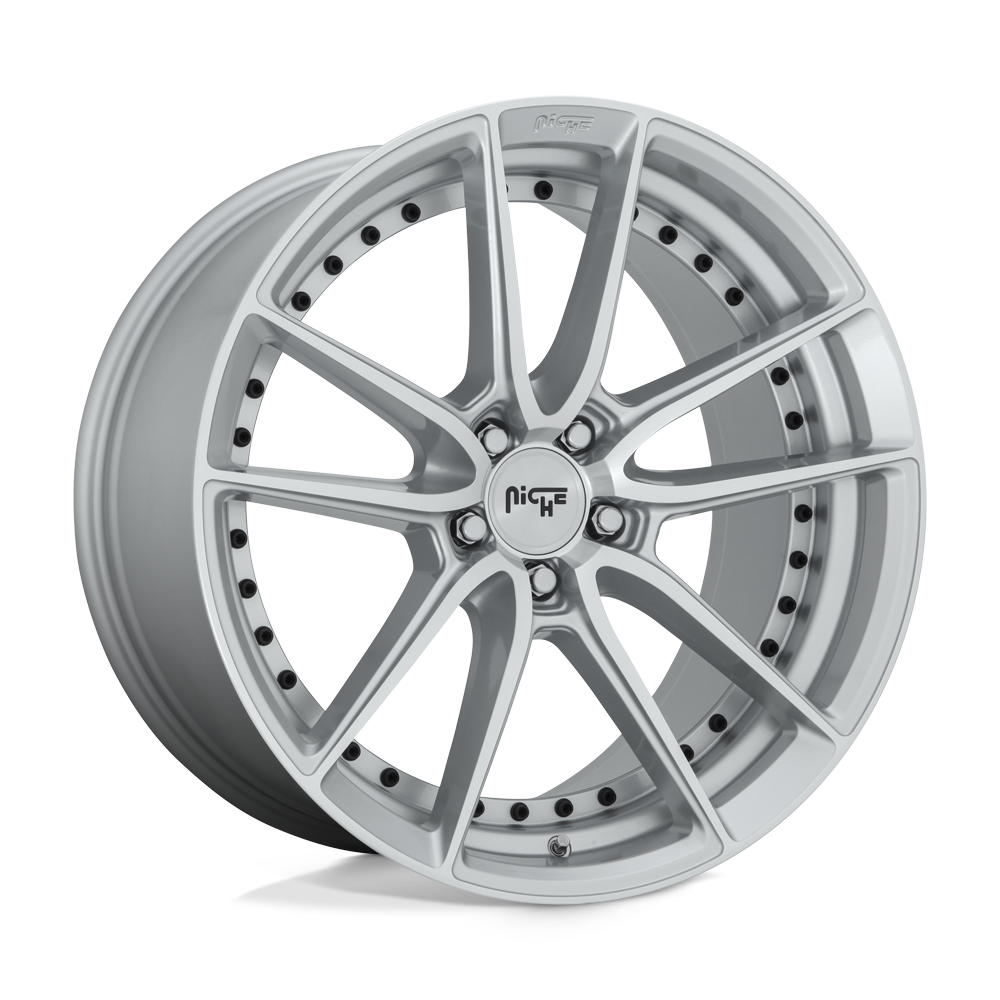 Niche 1PC M221 DFS GLOSS SILVER MACHINED 19X9.5 5x114.3 et35 72.56