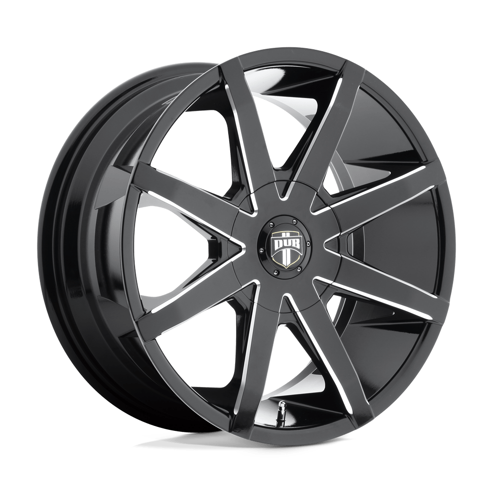 DUB 1PC S109 PUSH GLOSS BLACK MILLED 22X9.5 5x114.3/5x120 et32 72.56