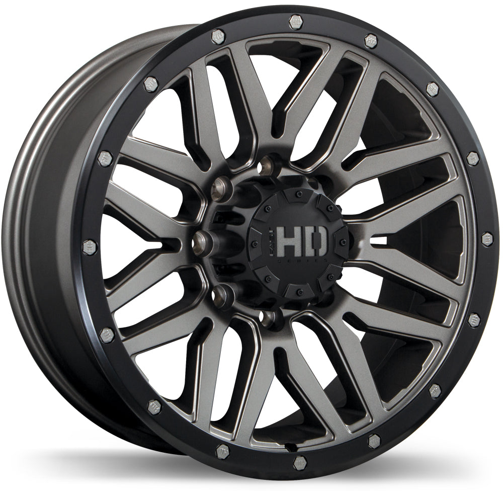 Fast HD Menace Satin Gunmetal with Black Trim 17x8.0 8x165.1 et15 121.1 F240-1780-82MB+15C211