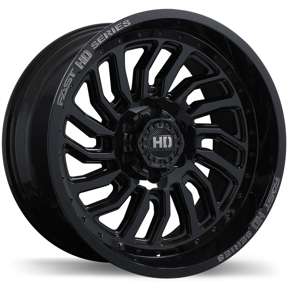 Fast HD D-STRUCT Gloss Black with Grey Milling 20x10.0 6x139.7 et-15 106.1 F267-2000-83BH-15C061