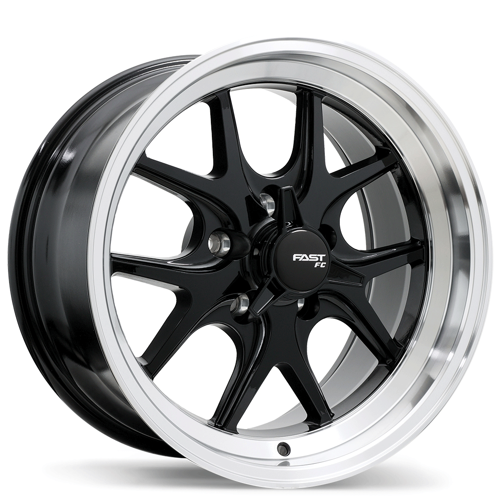 Fast Wheels FC04V Gloss Black with Machined Lip 17x9.0 5x115 et5 71.5 FC04V-1790-90BP+05C715