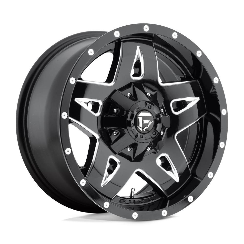 Fuel 1PC D554 FULL BLOWN GLOSS BLACK MILLED 18X9 6x135/6x139.7 et14 106.1