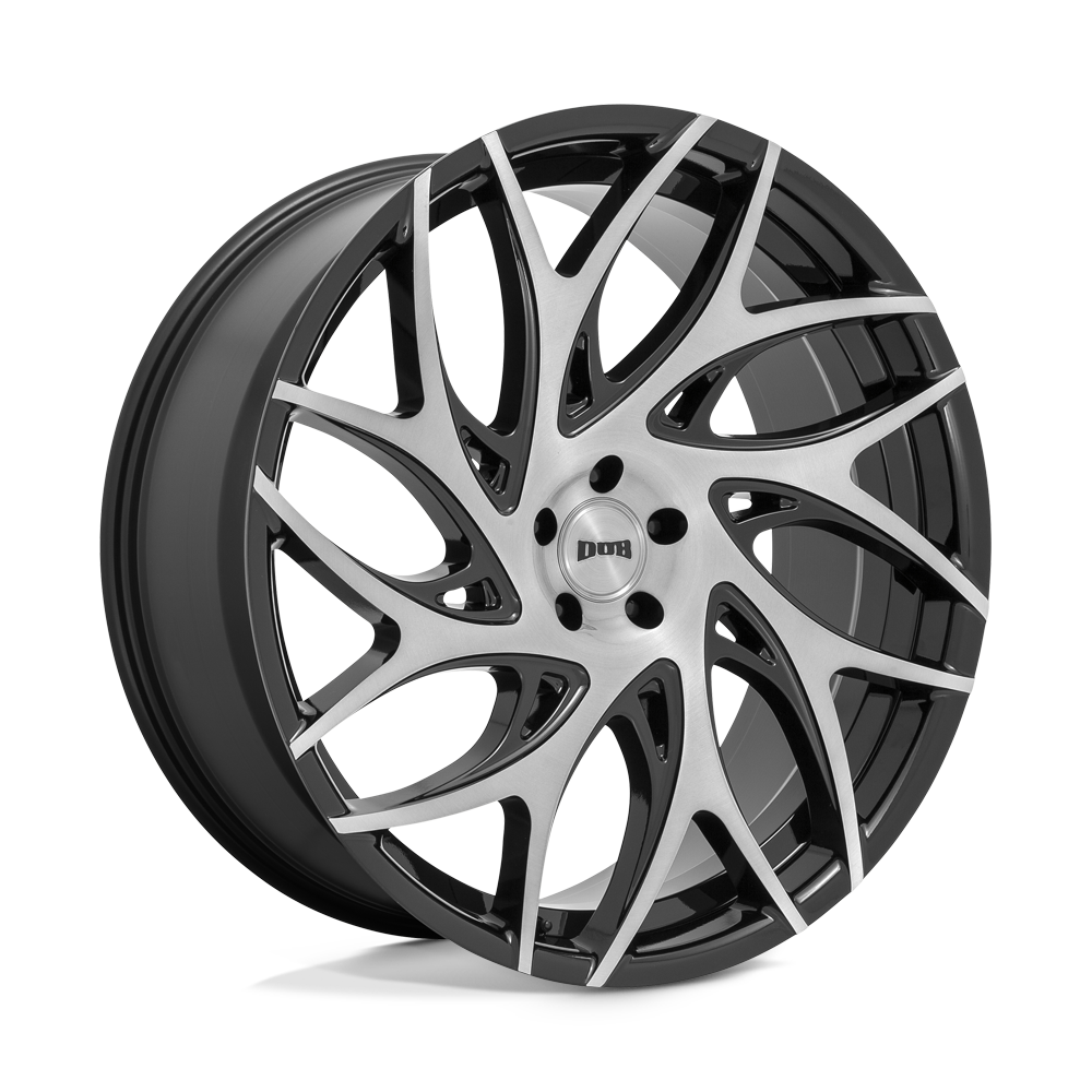 DUB 1PC S260 G.O.A.T. BRUSHED FACE W/ GLOSS BLACK DARK TINT SPOKES 22X9 5x114.3 et35 72.56