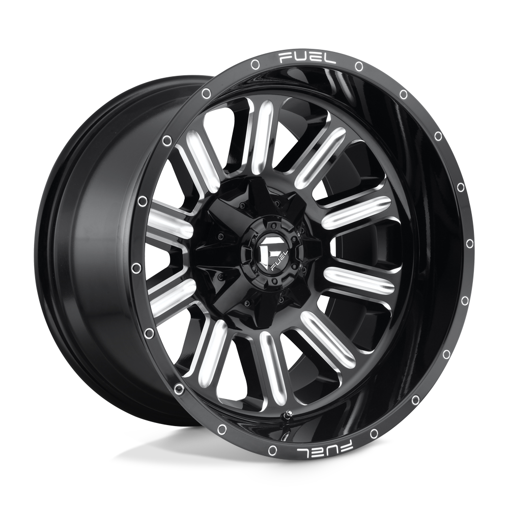 Fuel 1PC D620 HARDLINE GLOSS BLACK MILLED 20X12 5x139.7/5x150 et-44 110.1