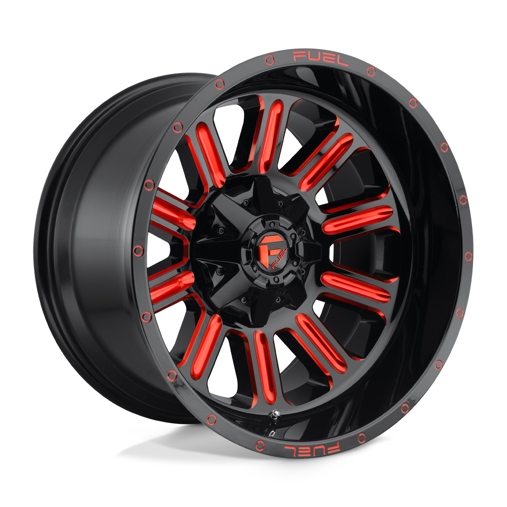 Fuel 1PC D621 HARDLINE GLOSS BLACK RED TINTED CLEAR 20X9 8x180 et1 124.2
