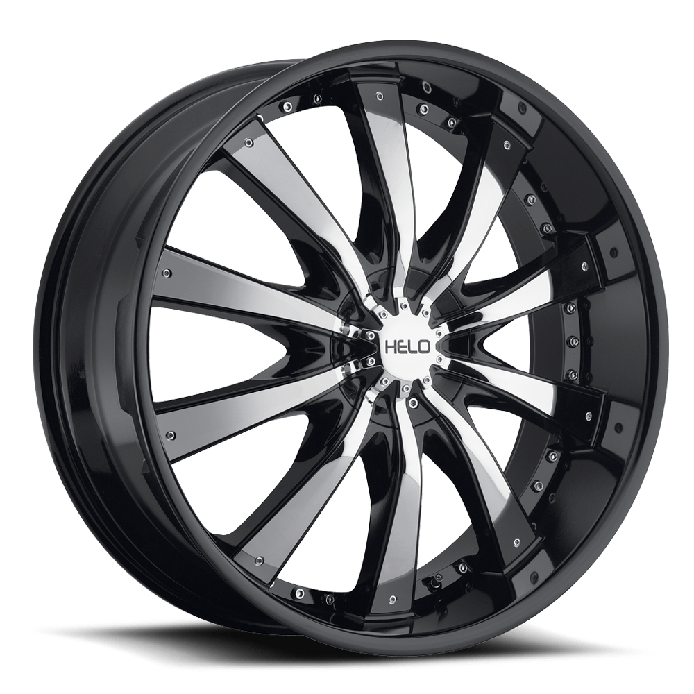Helo HE875 GLOSS BLACK W/ CHROME ACCENTS 20X8.5 6x127/6x139.7 et38 78.1