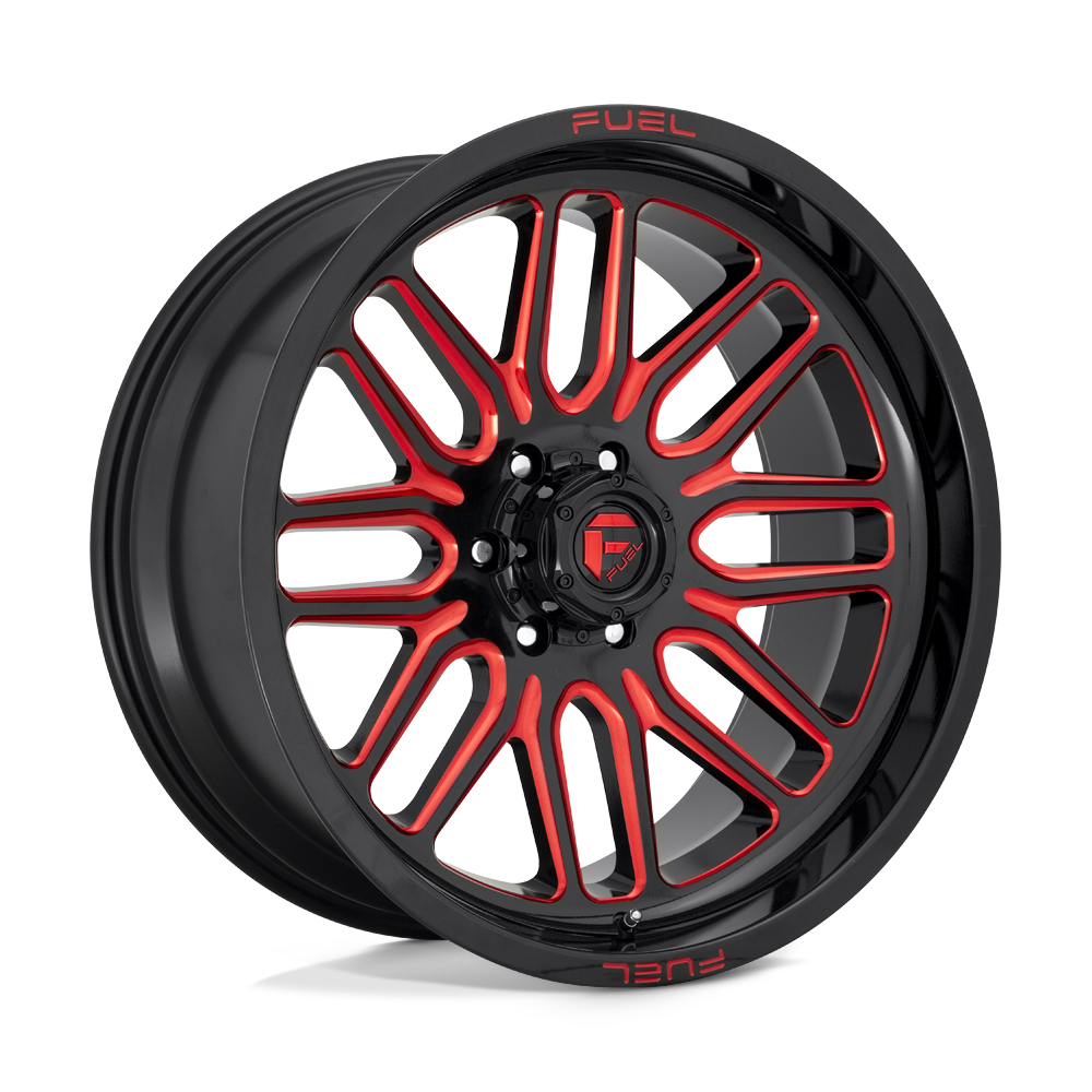 Fuel 1PC D663 IGNITE GLOSS BLACK RED TINTED CLEAR 22X12 8x180 et-43 124.2
