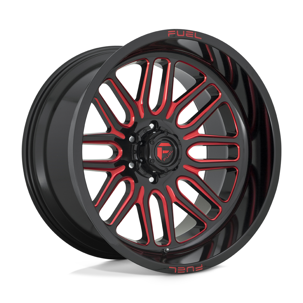 Fuel 1PC D663 IGNITE GLOSS BLACK RED TINTED CLEAR 22X12 6x139.7 et-43 106.1