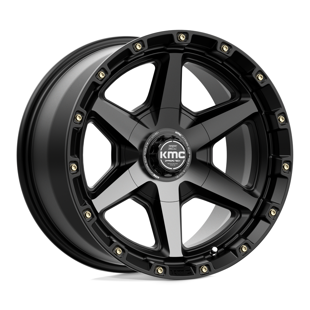 KMC KM101 TEMPO SATIN BLACK W/ GRAY TINT 17X9 5x127/5x139.7 et-12 78.1