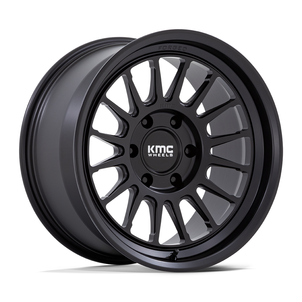 KMC KM447 IMPACT FORGED MONOBLOCK SATIN BLACK 18X9 6x139.7 et-12 106.1