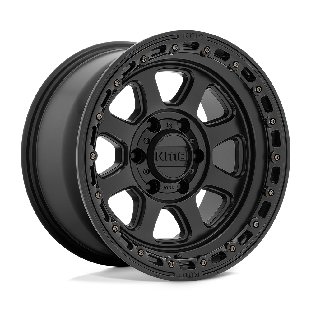 KMC KM548 CHASE SATIN BLACK W/ GLOSS BLACK LIP 17X9 6x139.7 et0 106.1