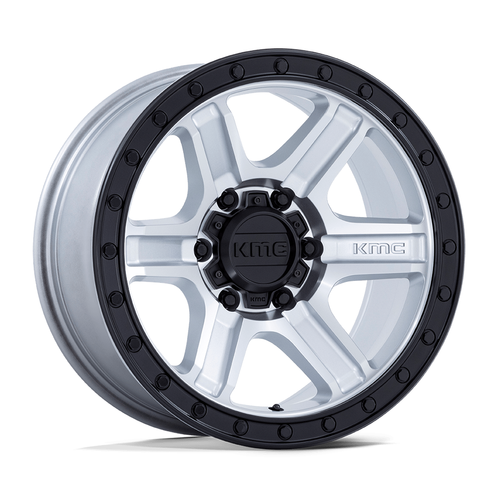KMC KM551 OUTRUN MACHINED W/ GLOSS BLACK LIP 17X8.5 5x127 et-10 71.5