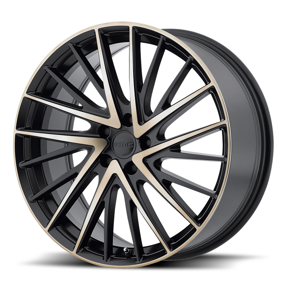 KMC KM697 NEWTON SATIN BLACK W MACHINED DARK TINT FACE 18X8 5x112 et35 66.56