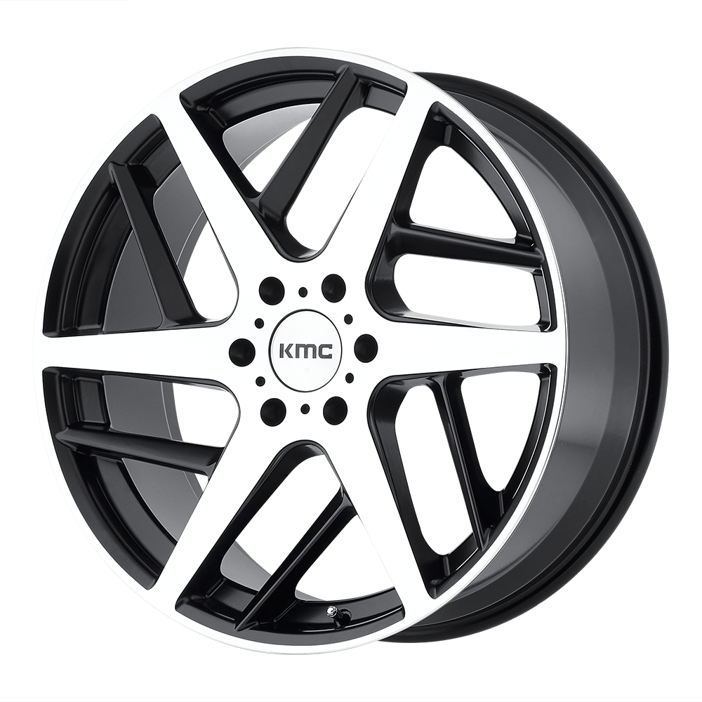 KMC KM699 TWO FACE SATIN BLACK W MACHINED FACE 22X9 6x139.7 et15 106.1