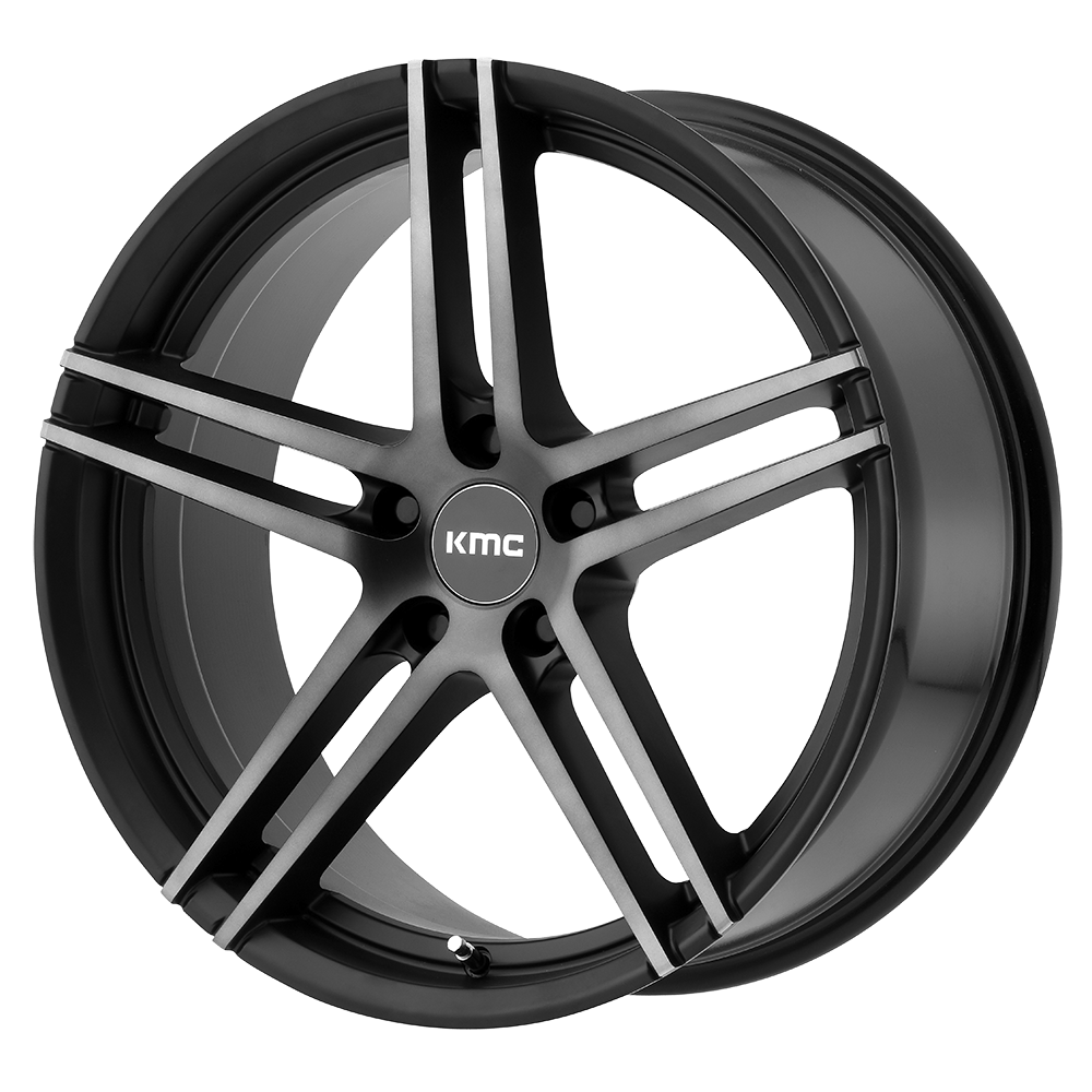 KMC KM703 MONOPHONIC SATIN BLACK W/ TITANIUM BLACK FACE 19X8.5 5x112 et35 66.56