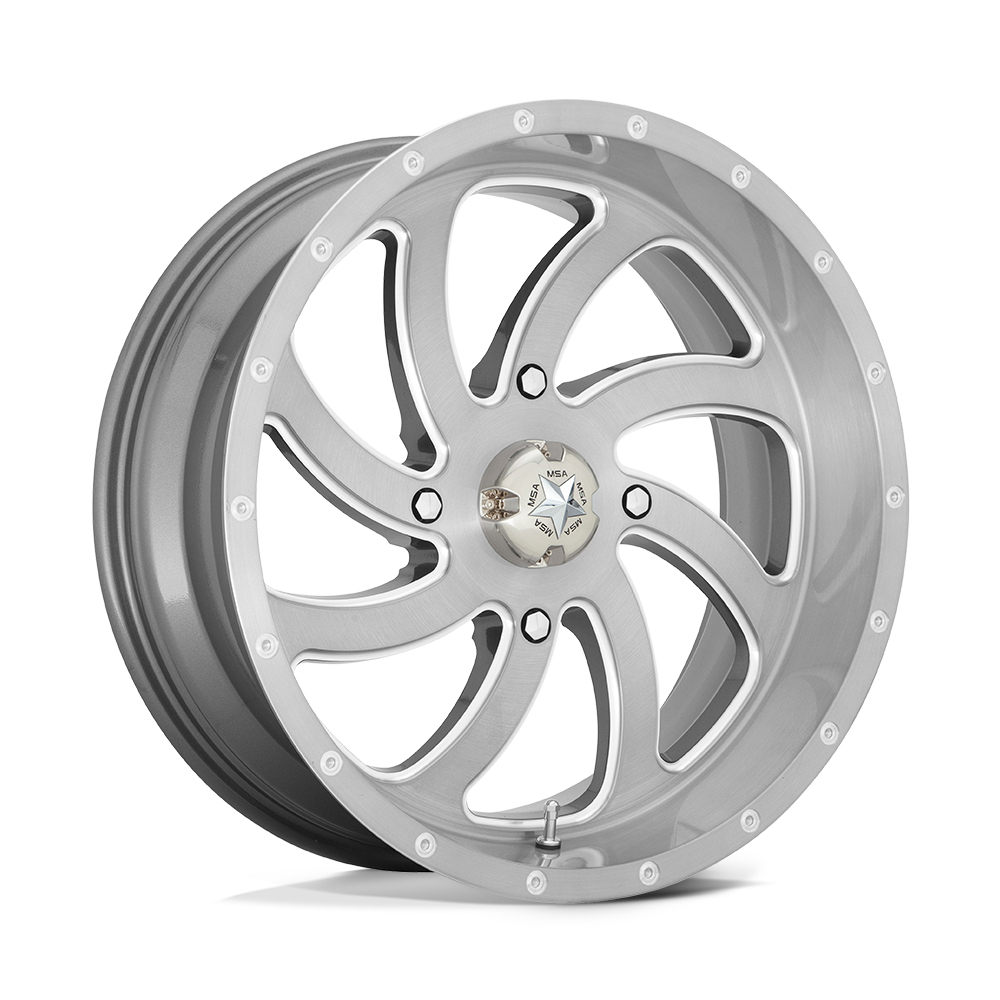 MSA Offroad Wheels M36 SWITCH BRUSHED TITANIUM 22X7 4x156 et0 132