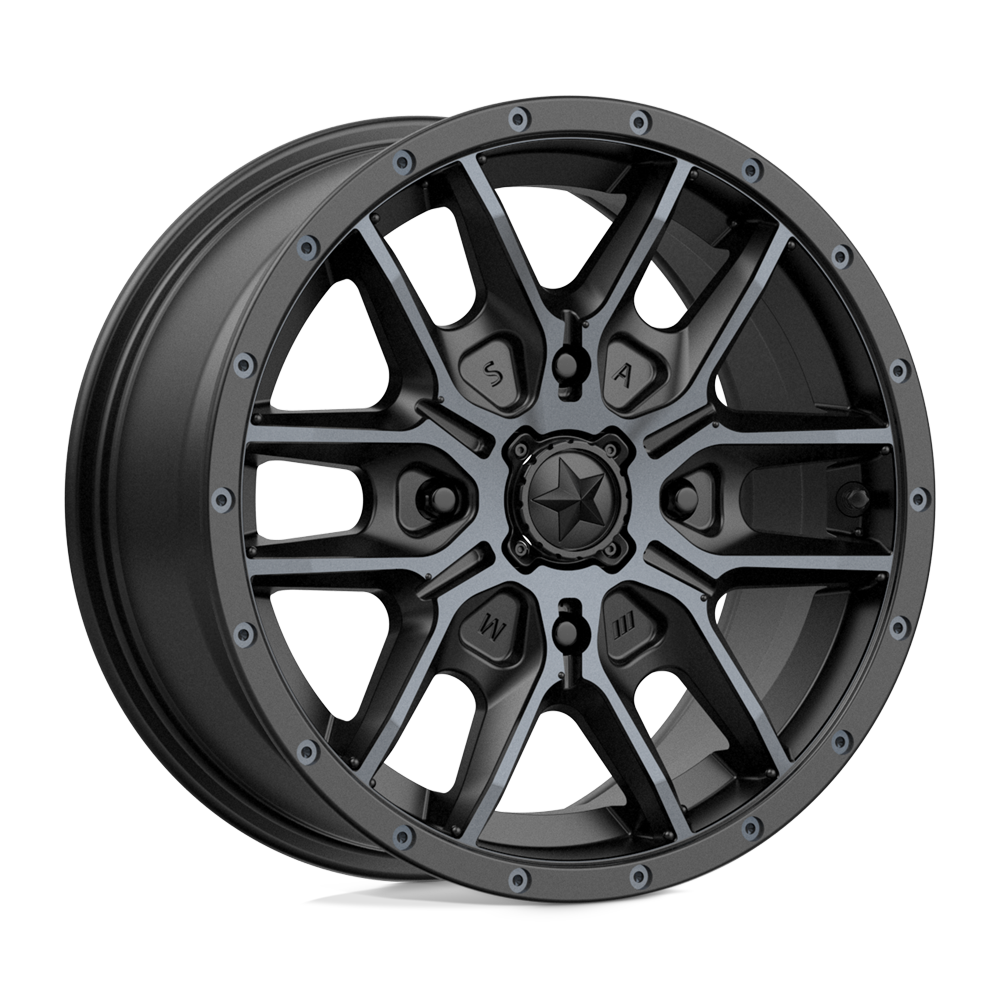 MSA Offroad Wheels M43 FANG SATIN BLACK W/ TITANIUM TINT 15X7 4x110 et38 86