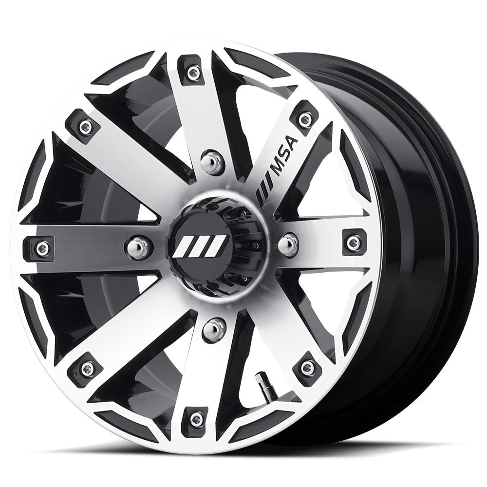 MSA Offroad Wheels M27 RAGE MACHINED GLOSS BLACK 12X7 4x110 et-47 86