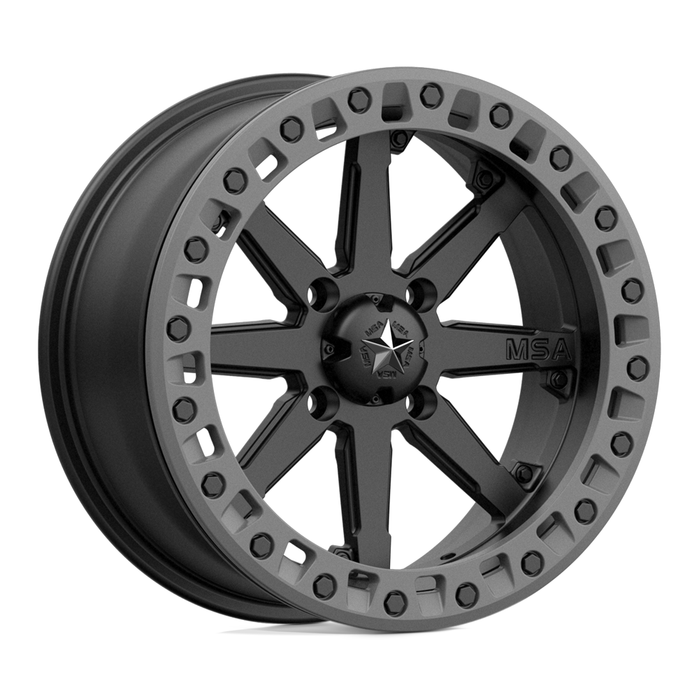 MSA Offroad Wheels M31 LOK2 BEADLOCK SATIN BLACK W/ MATTE GRAY RING 16X7 4x110 et0 86
