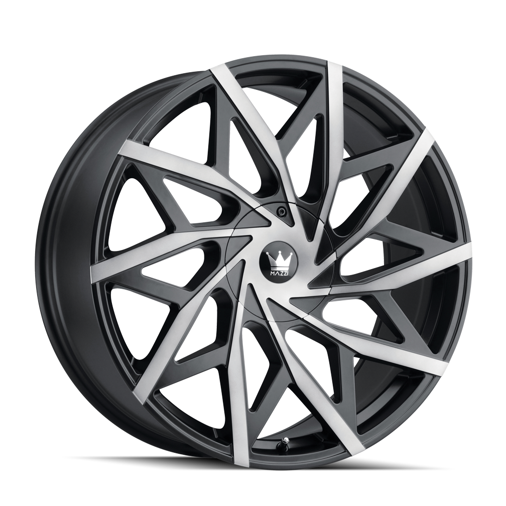 MAZZI BIG EASY MATTE BLACK MACHINED WITH DARK 22x9.5 5x115/5x139.7 et18 87