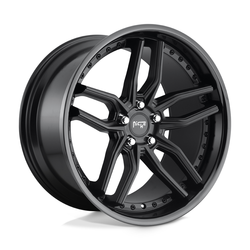 Niche 1PC M194 METHOS GLOSS BLACK MATTE BLACK 20X10 5x112 et40 66.56