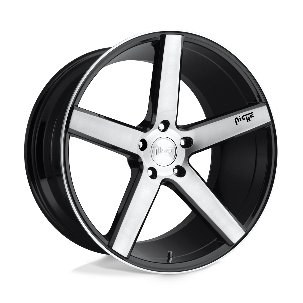 Niche 1PC M124 MILAN GLOSS BLACK BRUSHED 20X8.5 5x114.3 et35 72.56