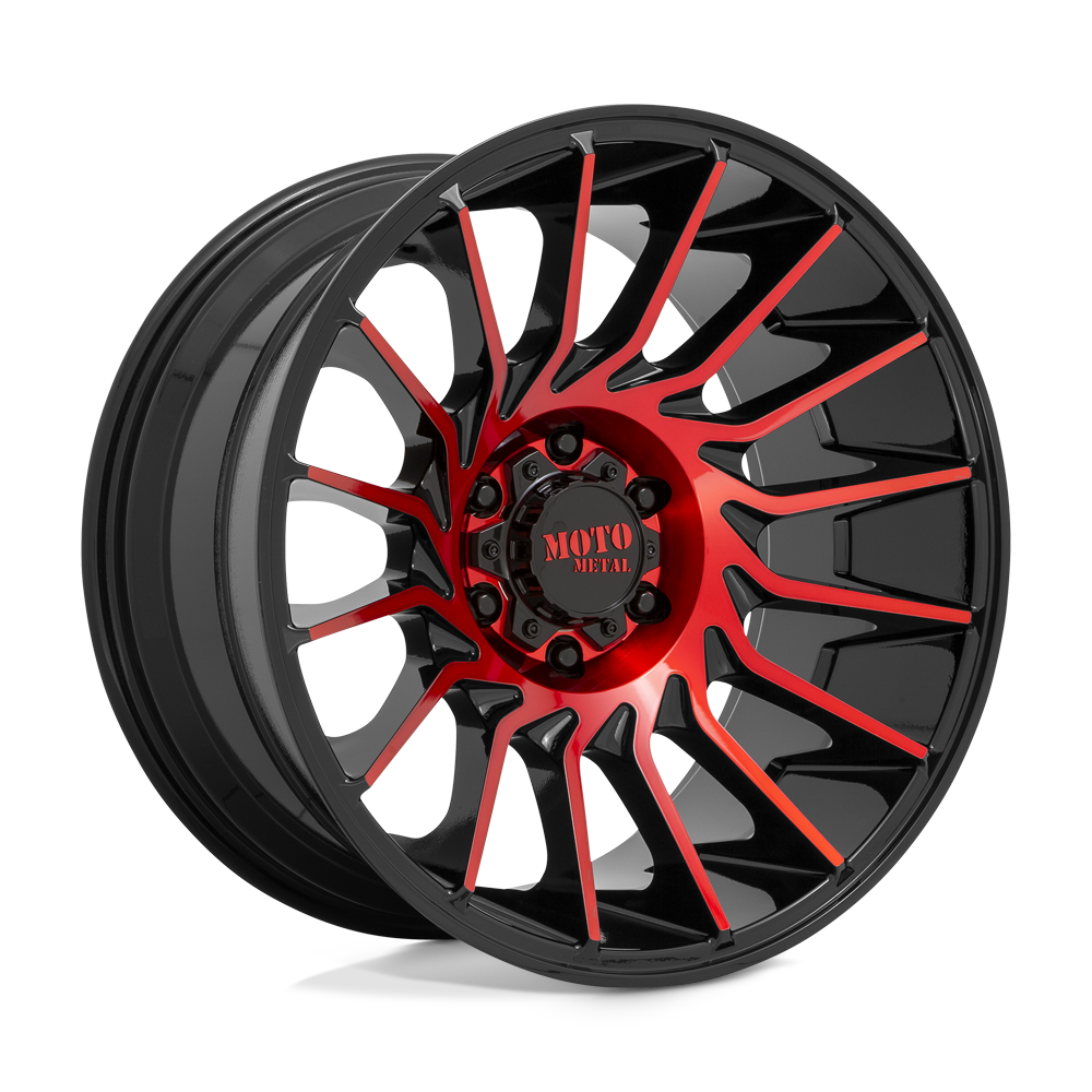 Moto Metal MO807 GLOSS BLACK MACHINED W/ RED TINT 22X12 6x139.7 et-44 106.1