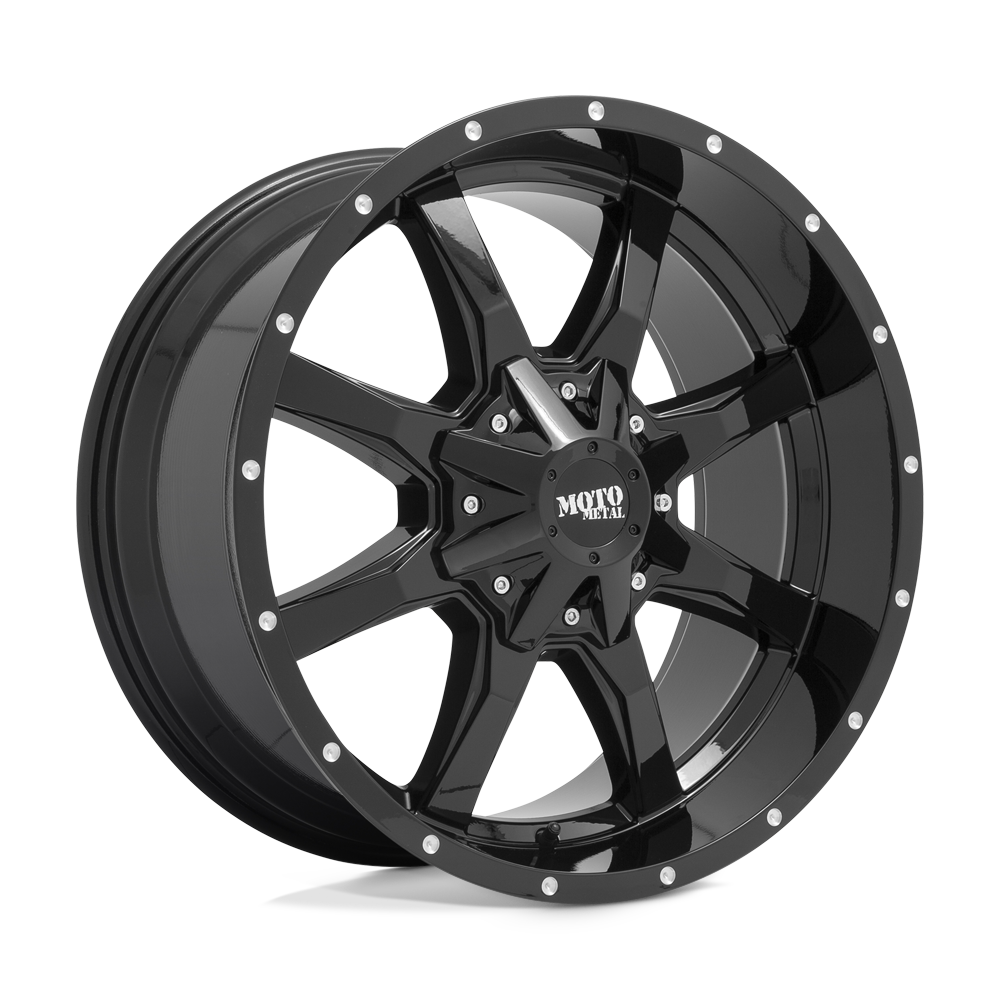 Moto Metal MO970 GLOSS BLACK W/ MILLED LIP 18X9 8x180 et18 124.2